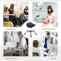 Rollhocker höhenverstellbar Drehhocker 49-61 cm Arbeitshocker drehbar Sattelhocker für Büro Salon Massage Spa Schwarz