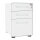 Rollcontainer mit 3 Schubladen mobiler Aktenschrank mit Rollen abschließbar Büroschrank mit Hängeregistratur Stiftfach, Bürocontainer Schreibtisch Unterschrank für Büro 39x48x59cm Weiß