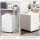 Rollcontainer mit 3 Schubladen mobiler Aktenschrank mit Rollen abschließbar Büroschrank mit Hängeregistratur Stiftfach, Bürocontainer Schreibtisch Unterschrank für Büro 39x48x59cm Weiß