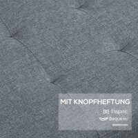 Sitzbank mit Stauraum, Ottomane, Flurbank, Knopfheftung,125,1 cm x 48,9 cm x 41,3 cm, Grau