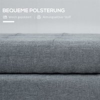 Sitzbank mit Stauraum, Ottomane, Flurbank, Knopfheftung,125,1 cm x 48,9 cm x 41,3 cm, Grau