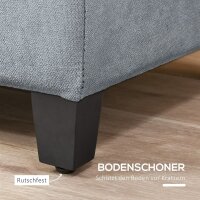 Sitzbank mit Stauraum, Ottomane, Flurbank, Knopfheftung,125,1 cm x 48,9 cm x 41,3 cm, Grau