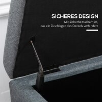 Sitzbank mit Stauraum, Ottomane, Flurbank, Knopfheftung,125,1 cm x 48,9 cm x 41,3 cm, Grau