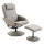 Relaxsessel mit Hocker, 360°drehbarer Fernsehsessel mit Liegefunktion, TV Sessel, Kunstleder, Lesesessel für Wohnzimmer, Schlafzimmer, Grau