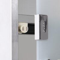 Medizinschrank aus Edelstahl Arzneischrank zur Medikamenten-Aufbewahrung, Abschließbar Medikamentenschrank mit 3 Fächer, Glastür 25 x 12 x 48 cm, Silber