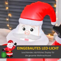 Weihnachtsdeko Aufblasbarer Weihnachtsmann Outdoor-Weihnachtsdekoration, inkl. Gebläse, 1,2 m, Rot + Weiß