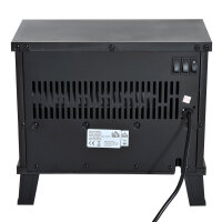 Elektrokamin Elektrischer Kamin Kaminofen Standkamin mit Flammeneffekt 600/1200W, Metall, Schwarz, 34x17x31 cm