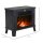 Elektrokamin Elektrischer Kamin Kaminofen Standkamin mit Flammeneffekt 600/1200W, Metall, Schwarz, 34x17x31 cm