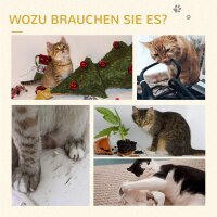 Kratzbaum Katzenbett Katzenkorb, inkl. Spielball, 40 cm x 40 cm x 49cm, Natur + Cremeweiß