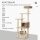 Rattan Kratzbaum mit Katzenhöhle Mehrstufiger Katzenbaum Kletterbaum für Katzen E1 MDF Sisal Beige+Braun 55 x 55 x 174 cm