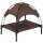 Haustierbett mit Baldachin, klappbar, Hundeliege, Outdoor-Hundebett, Mesh-Stoff, Braun + Schwarz
