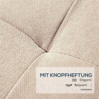 Polsterbank mit Stauraum, Knopfheftung, bis 120 kg, 125 x 49 x 41,5 cm, Beige