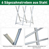 Kettensägebock Sägebock zusammenklappbar Sägegestell für Brennholz Silber Metall 83 x 83 x 79 cm