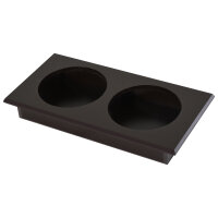 Futterstation, 2 Fressnäpfe aus Edelstahl, versteckter Stauraum, 60 cm x 30 cm x 41 cm, Schwarz + Silber