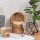 Rattan Katzenkorb Katzenhöhle Katzenhütte Katzenbett mit Kissen Haustierbett Wasserhyazinthe Braun 50 x 42 x 60 cm