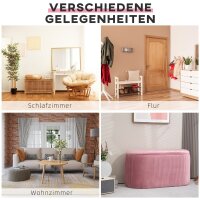 Sitzbank Bank mit Stauraum Polsterbank Ottomane, Retrodesign, Samtoptik, 81 cm x 40 cm x 41 cm, Altrosa