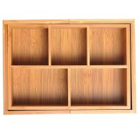 Aufbewahrungsbox Ordnungsbox Schubladen Organizer ausziehbar Bambus Natur 24,6 x 17,6 x 7 cm