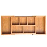 Aufbewahrungsbox Ordnungsbox Schubladen Organizer ausziehbar Bambus Natur 24,6 x 17,6 x 7 cm