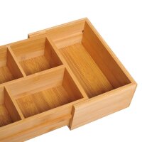 Aufbewahrungsbox Ordnungsbox Schubladen Organizer ausziehbar Bambus Natur 24,6 x 17,6 x 7 cm