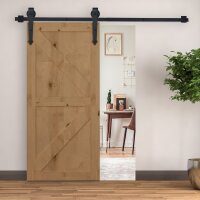 Schiebetür-Kit, rustikales Design, Kohlenstoffstahl, trägt bis zu 100 kg pro Paneel