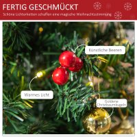 Mini-Weihnachtsbaum Weihnachtsdekoration Weihnachtsdeko, inkl. Weihnachtskugeln und LED-Lichter 60 cm, Mehrfarbig