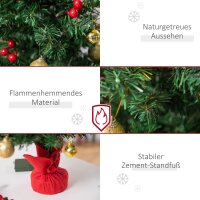 Mini-Weihnachtsbaum Weihnachtsdekoration Weihnachtsdeko, inkl. Weihnachtskugeln und LED-Lichter 60 cm, Mehrfarbig