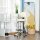 Barhocker Drehstuhl Höheverstellbarer Barstuhl mit Rollen aus Kunstleder-Leder Arbeitshocker Bürohocker 360° schwenkbar mit Lehne Gepolstertet Beige 56 x 57 x 104-127 cm