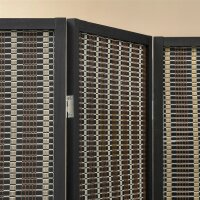 Raumteiler, faltbar, Kiefernholz/Bambus, 180 x 180 cm, Braun/Schwarz