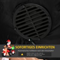 Weihnachtsdeko Aufblasbarer Weihnachtsmann Outdoor-Weihnachtsdekoration, inkl. Gebläse, 1,65 m, Rot + Weiß + Schwarz
