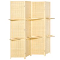 Raumteiler, Raumtrenner aus Bambus, 2 Regale, faltbar,...