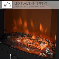LED Elektrokamin Standkamin mit Flammeneffekt 900/1800W Schwarz