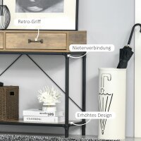 Konsolentisch Flurtisch mit Ablage und 2 Schubladen, 100 x 35 x 76,5 cm Beistelltisch Sofatisch Ausstellungstisch für Kleinen Raum, Eingang, Flur, Wohnzimmer Braun+Schwarz