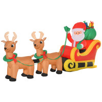 Aufblasbarer Weihnachtsmann mit Schlitten, 6 LED-Lichter,...