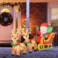 Aufblasbarer Weihnachtsmann mit Schlitten, 6 LED-Lichter,...