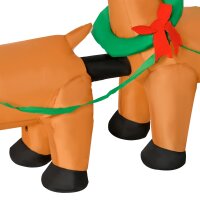 Aufblasbarer Weihnachtsmann mit Schlitten, 6 LED-Lichter, wasserdicht, 240 x 57 x 112 cm