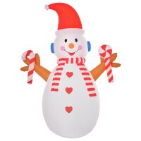 2,4 m aufblasbarer Schneemann mit rotierender Beleuchtung...