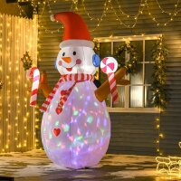 2,4 m aufblasbarer Schneemann mit rotierender Beleuchtung...