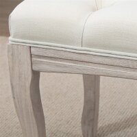 Sitzbank Polsterbank mit Leinen-Bezug Bettbank mit Holzrahmen, Schuhbank für Schlafzimmer, Wohnzimmer, Flur 110 x 40 x 48 cm Beige