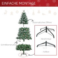 Künstlicher Weihnachtsbaum 180 cm Kieferbaum künstlich mit 59 Zapfen, Schnee, 1111 Spitzen für drinnen