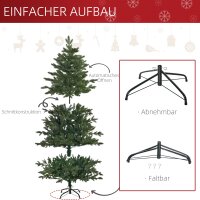 Künstlicher Weihnachtsbaum 180 cm Tannenbaum künstlich mit 748 Spitzen, 3 verschiedenen Blätterformen flammhemmend Christbaum mit Metallständer für drinnen