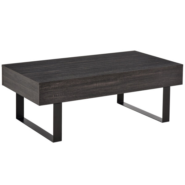 Couchtisch Wohnzimmertisch mit Schublade Modern Sofatisch mit Metallrahmen Beistelltisch Kaffeetisch für Wohnzimmer 110 x 60 x 40 cm, Dunkelgrau