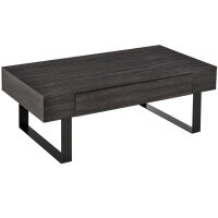 Couchtisch Wohnzimmertisch mit Schublade Modern Sofatisch mit Metallrahmen Beistelltisch Kaffeetisch für Wohnzimmer 110 x 60 x 40 cm, Dunkelgrau
