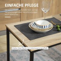 Esstisch-Set mit 2 Stühlen, Kompaktes Set aus Tisch und Stühlen für Esszimmer, Wohnzimmer, Küche, mit Metallrahmen