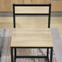 Esstisch-Set mit 2 Stühlen, Kompaktes Set aus Tisch und Stühlen für Esszimmer, Wohnzimmer, Küche, mit Metallrahmen