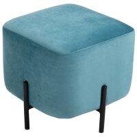 Fußhocker Fußstütze gepolstert Polyester Stahl Schaumstoff Türkis 44,5 x 44,5 x 41,5 cm