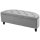 Sitzbank mit Stauraum Polsterbank mit Samtoptik, geöffnetem Deckel Sitztruhe mit Holzbeine, Truhenbank für Wohnzimmer Flur Schlafzimmer 120 x 46 x 42 cm, Grau