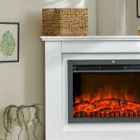 Elektrischer Kamin, 3D LED-Flammen, Fernbedienung, Timer, MDF, Weiß