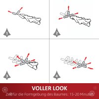 Künstlicher Weihnachtsbaum, 630 Zweige, 37 Zapfen, verschneite Spitzen, feuerfest, 180 cm