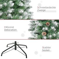 Künstlicher Weihnachtsbaum, 630 Zweige, 37 Zapfen, verschneite Spitzen, feuerfest, 180 cm