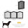 Absperrgitter Hund 3-teilig, 154,5 x 61 cm Faltbar Hundegitter mit Tür, Türschutzgitter mit 2 Stützfüßen, Freistehend Treppengitter für Küche, Flur, Schwarz